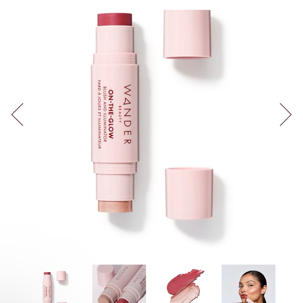 New Wander Beauty On-the-Glow Blush & Illuminator - Strawberry Fields/Nude Glow